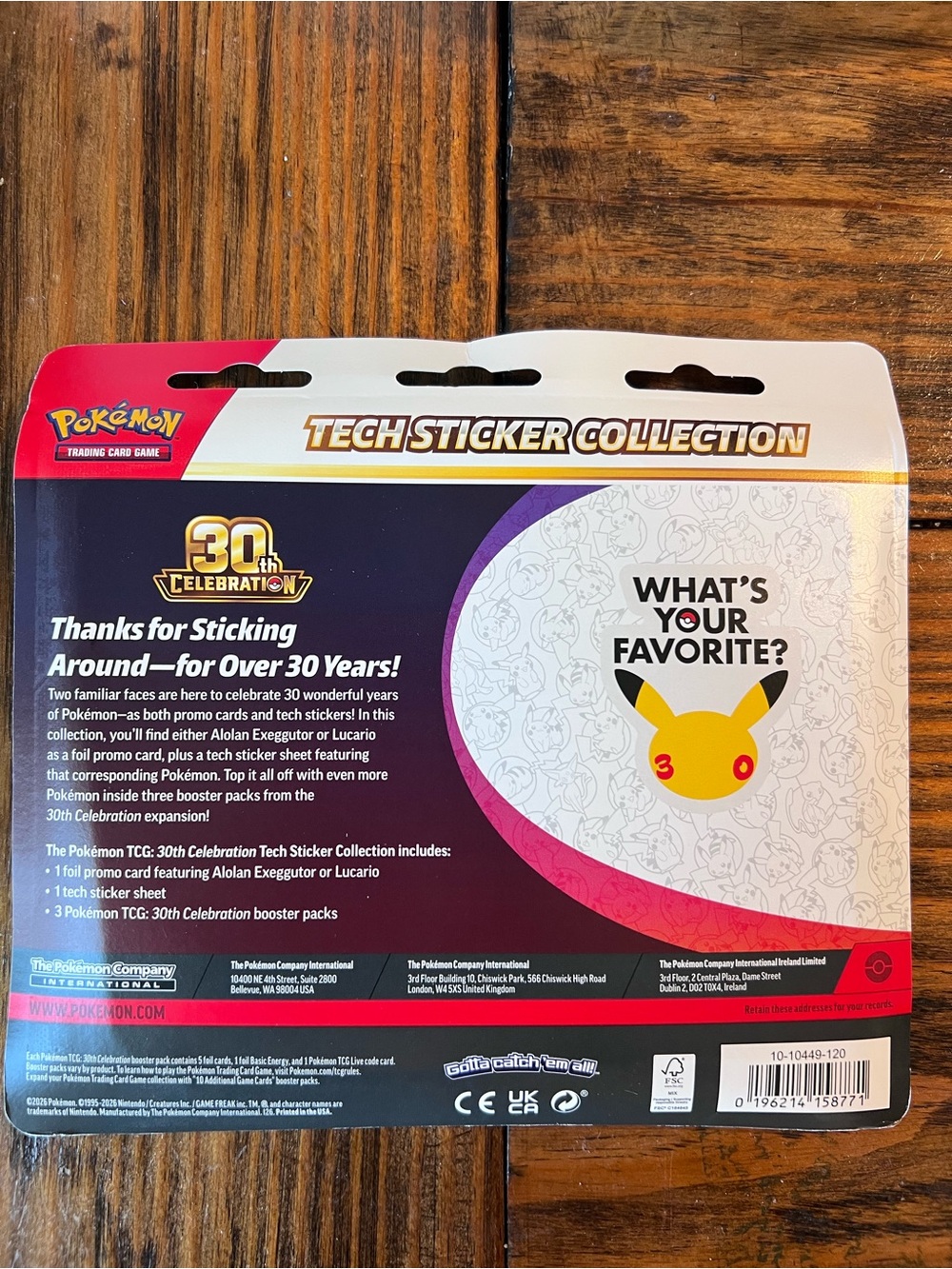 Authentic Factory Sealed Pokemon 30th Celebration Tech Sticker Collection 🌟🥳🌟🥳🌟 - Picture 2 of 4